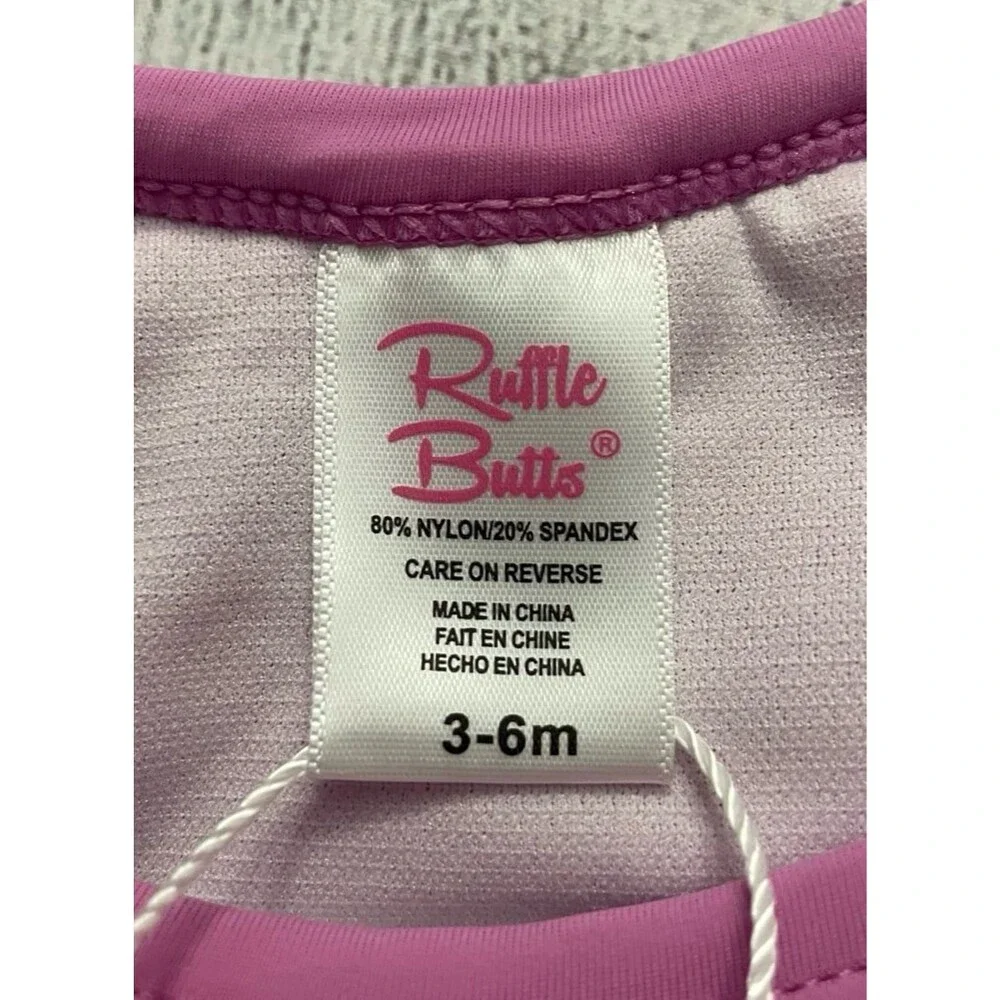NEW! NWT Purple RuffleButts Baby Girl Two Piece Swimsuit, Size 3-6 months